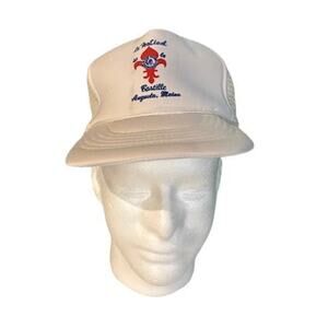 Vintage hat VTG Augusta maine white snapback dad cap bastille